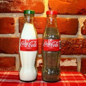 Coca-Cola 8oz Salt & Pepper Shakers (Glass Bottles)